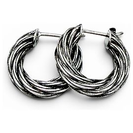 Orecchini a cerchio Twist in argento 925 Bottega Veneta Argento