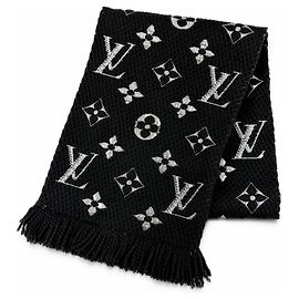 Sciarpa in lana e seta nera Louis Vuitton Nero