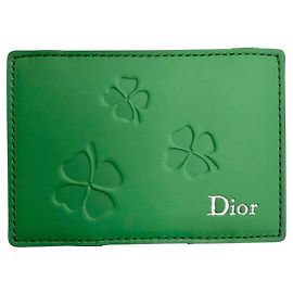 Tarjetero de piel de becerro verde Christian Dior Verde