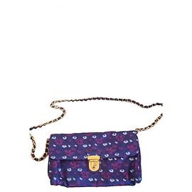 Prada Bolsa de Ombro Tessuto Jacquard Floral Viola Rosa Branco Roxo