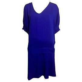 Diane von Furstenberg Vestido Edna de Seda Azul Azul