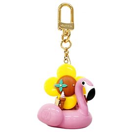 Porte-clés Louis Vuitton Charm Portefeuille Vivienne Flamingo Rose Jaune