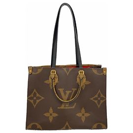 Borsa Tote Louis Vuitton Monogram Giant Reverse OnTheGo MM Marrone