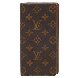 Cartera larga Louis Vuitton Monogram Brazza Castaño