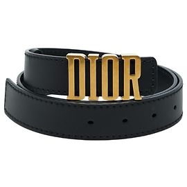 Cinturón Christian Dior con hebilla logotipo D-Fence Negro