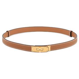 Hermès Cinto Hermes Kelly em couro Epsom dourado Marrom Dourado