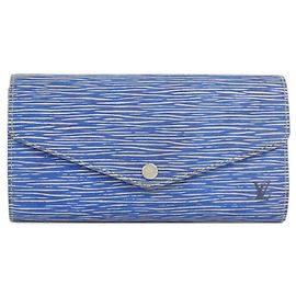 Portafoglio Sarah in Epi Denim Louis Vuitton Blu