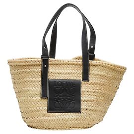 Borsa cesta in pelle nera Loewe Nero