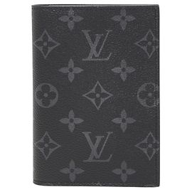 Portapassaporto Louis Vuitton Monogram Eclipse Nero