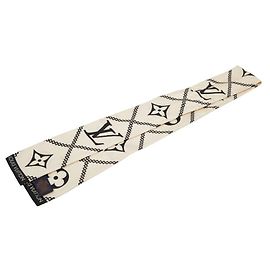 Sciarpa Louis Vuitton Monogram Bandeau Croision Nero Beige