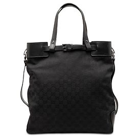 Gucci Black GG Canvas Tote Black