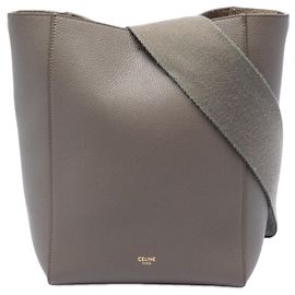 Céline Sac seau Celine Brown Small Soft Grained Calfskin Seau Sangle Marron Taupe