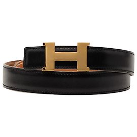 Cinto reversível Hermès Constance H em Epsom preto e Box Calf Preto