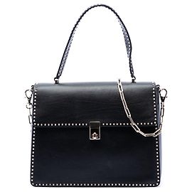 Bolsa de mão Valentino em couro preto com Rockstud Preto