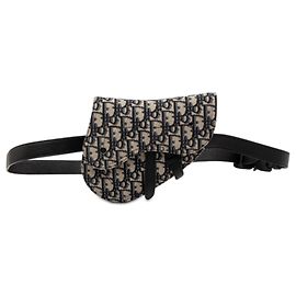 Dior Blue Oblique Canvas Saddle Belt Bag Blue