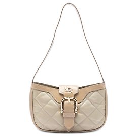 Bolsa de ombro Sophie em nylon acolchoado e couro marrom Burberry Marrom Bege