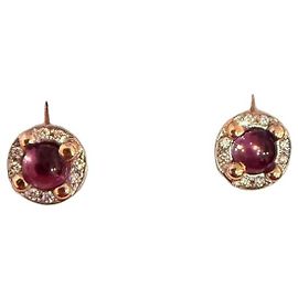 Boucles d'oreilles Pomellato M'ama non M'ama or rose améthyste et diamants Violet