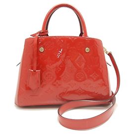 Sac à main Louis Vuitton Vernis Montaigne BB en Cerise Fuschia
