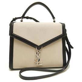 Saint Laurent Cassandra Medium Handbag Black Beige