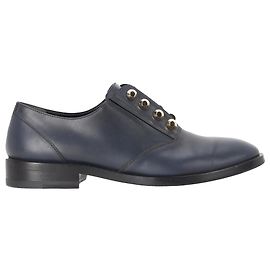 Balenciaga Studded Derby Shoes in Navy Blue Leather Blue Navy blue