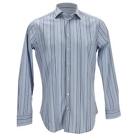 Camicia abbottonata a righe Etro in cotone azzurro chiaro Blu Blu chiaro