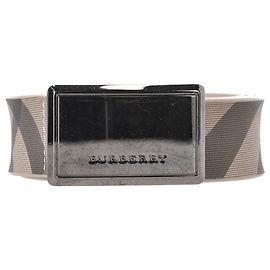 Cinto Burberry com estampa Check e fivela de placa em PVC bege Bege