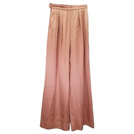Max Mara Plissee-Weitbeinhose aus rosa Seide Pink Angeln