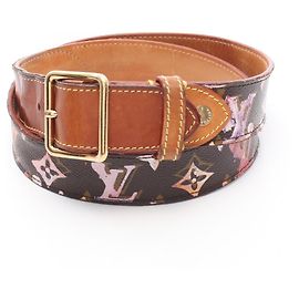 Louis Vuitton Monogram Watercolor Gürtel Braun Pink