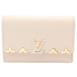 Portefeuille Louis Vuitton Capucines Compact Écru