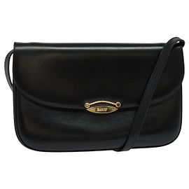 Bally Vintage Shoulder Bag Leather Black