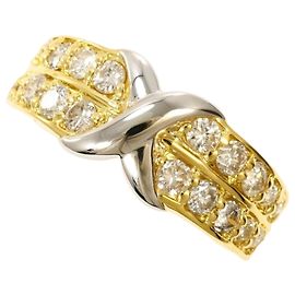 Autre Marque Platin- und Gelbgold-Ring mit Diamant Golden Andere