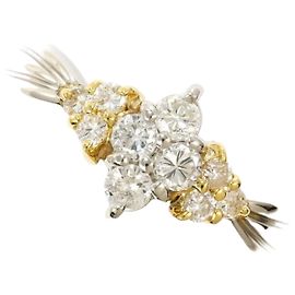 Autre Marque Platin- und Gelbgold-Ring mit Diamant Golden Andere