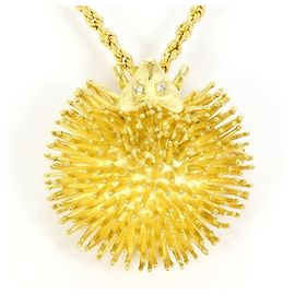 Autre Marque 18K Gelbgoldhalskette mit Diamant Golden