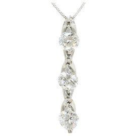 Autre Marque Collana in oro bianco 18K con zircone cubico D'oro