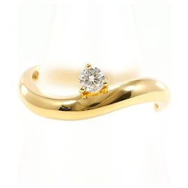 Autre Marque 18K Gelbgold-Ring mit Diamant Golden