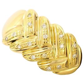 Autre Marque 18K Gelbgold-Ring mit Diamant Golden