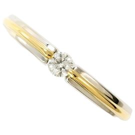 Autre Marque PT900 Platin- und 18K Gelbgold-Ring mit Diamant Golden Andere