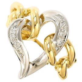 Autre Marque Platin- und Gelbgold-Ring mit Diamant Golden Andere