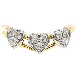 Autre Marque 18K Gelbgold und Platin Diamantring Golden Andere