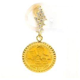 Autre Marque Brinco único com moeda de ouro Liberia Ayrton Senna Dourado