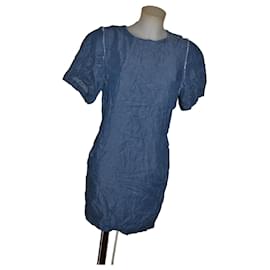 Acne Studios Blue Tencel Denim-Effect Mini Dress Blue