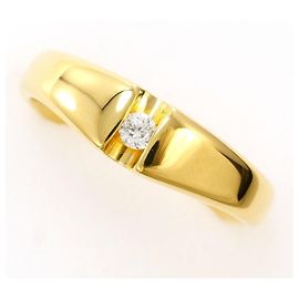 Autre Marque 18K Gelbgold-Ring mit Diamant Golden