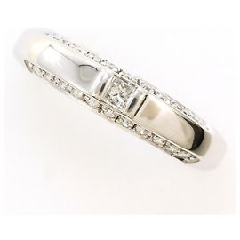Autre Marque 18K Weißgold-Ring mit Diamant Golden
