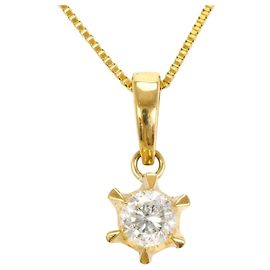 Autre Marque 18K Gelbgoldhalskette mit Diamant Golden