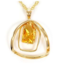 Autre Marque 18K Gelbgoldhalskette mit Citrin Golden