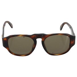 Chanel Logo CC Sunglasses Plastic Brown