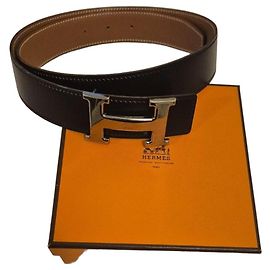 Hermès Reversible Leather Belt with H Buckle Brown Black
