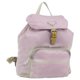 PRADA Rucksack Nylon Rosa Silber Authentisch 181159 Silber Pink