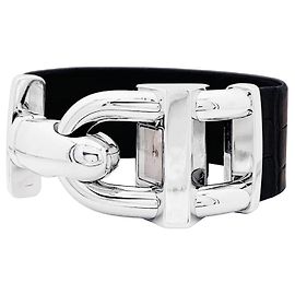 Montre Van Cleef & Arpels, "Cadenas", acier, cuir.  Autre