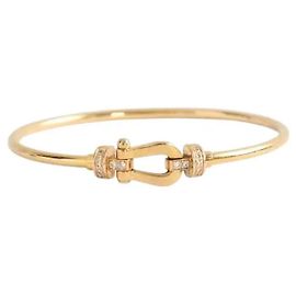Fred Pulsera de cable de acero dorado Dorado